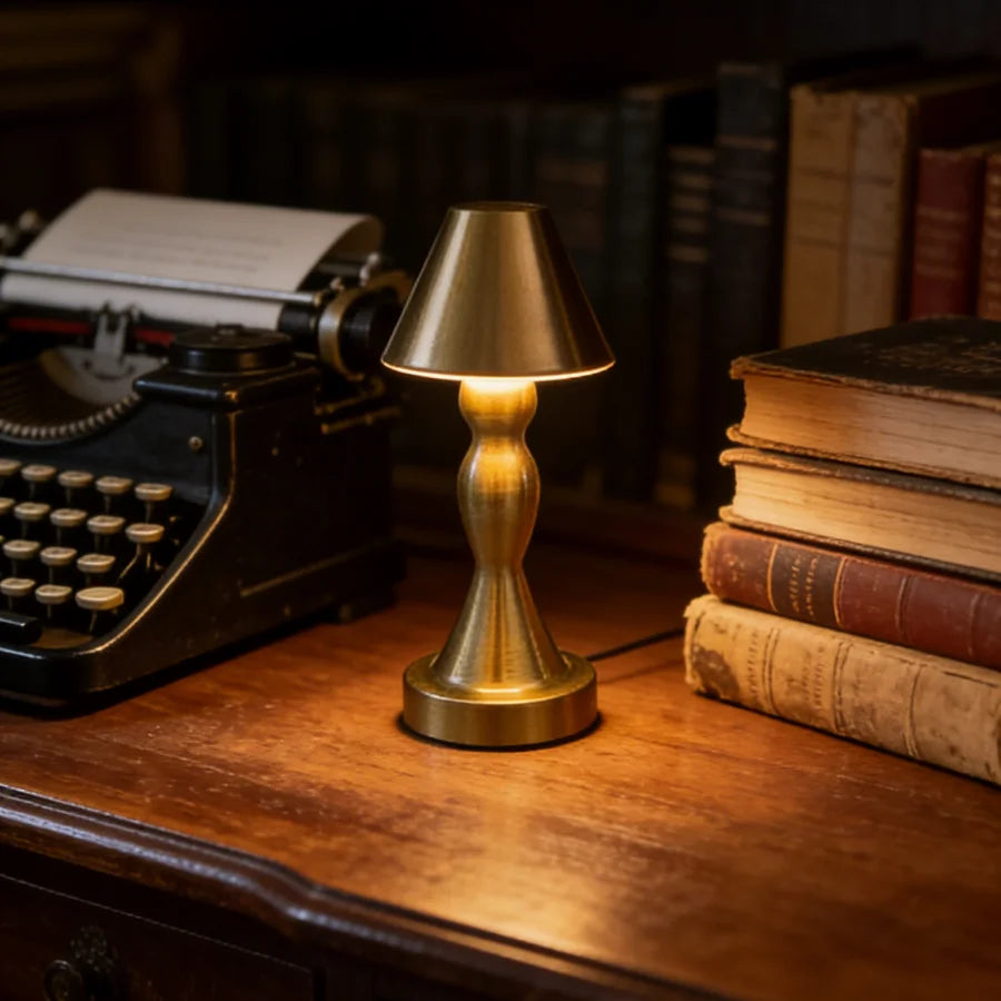 Desketic Campana Cordless Antique Brass Cone Lamp — Desketic Architectural & Ambient Luminescence — view 4