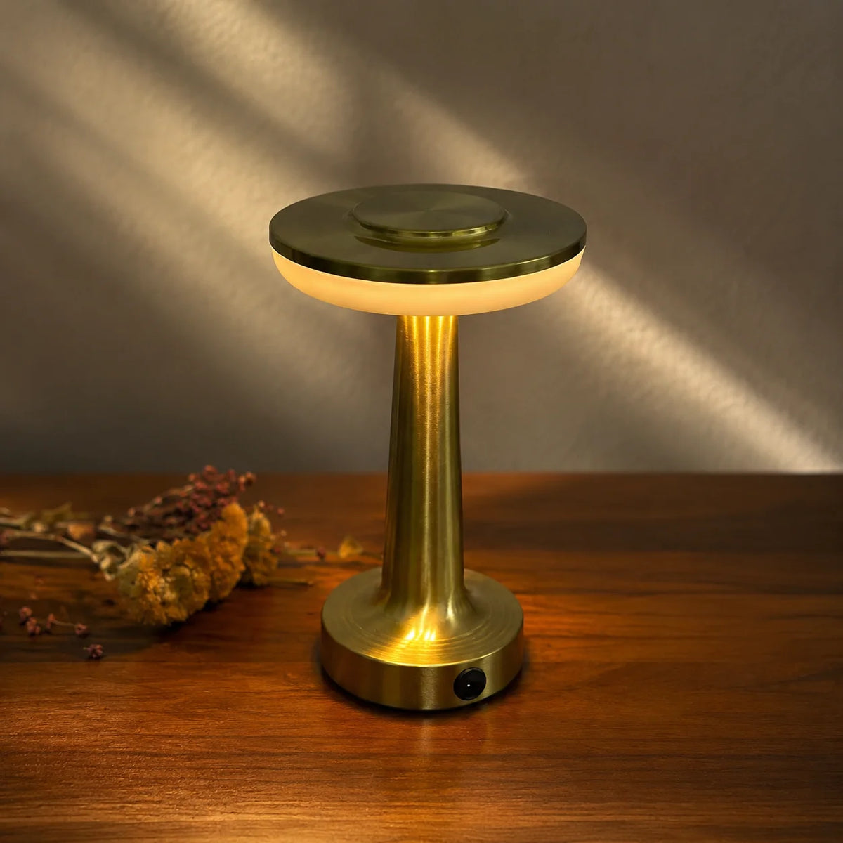 Desketic Pilastro Cordless Brushed Brass Pedestal Luminaire — Desketic Architectural & Ambient Luminescence