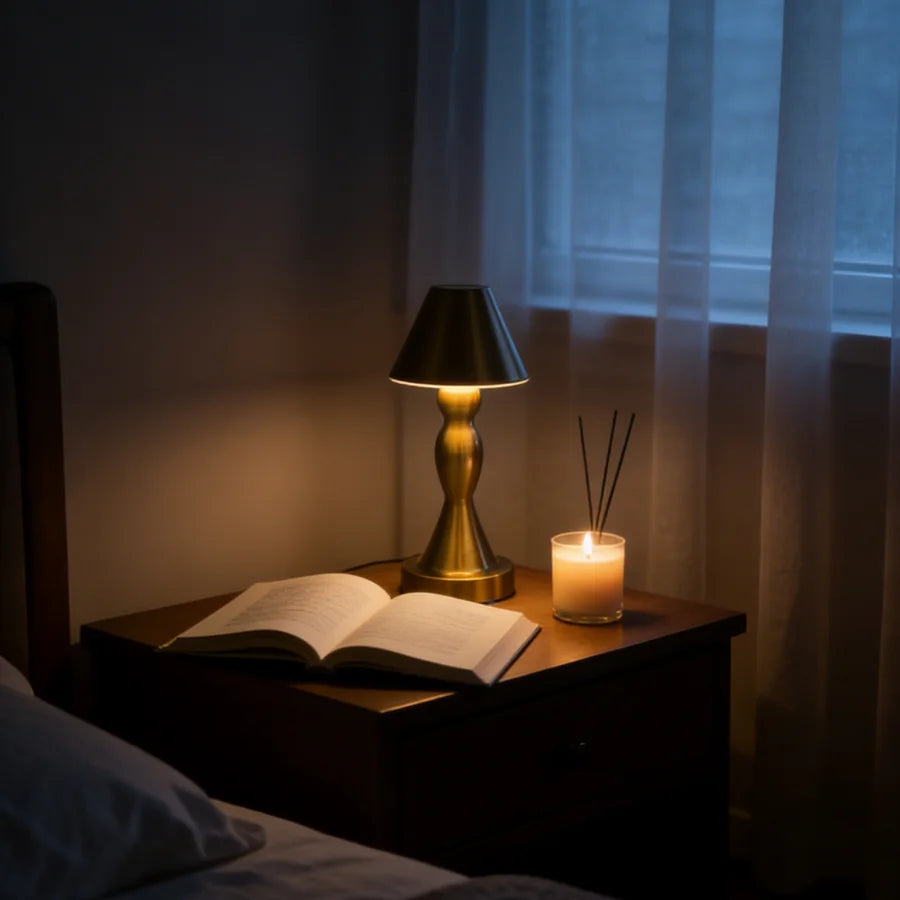 Desketic Campana Cordless Antique Brass Cone Lamp — Desketic Architectural & Ambient Luminescence — view 2