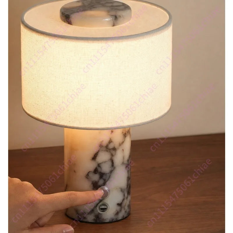 Desketic Marmo Rechargeable Marble Drum-Shade Lamp — Desketic Architectural & Ambient Luminescence