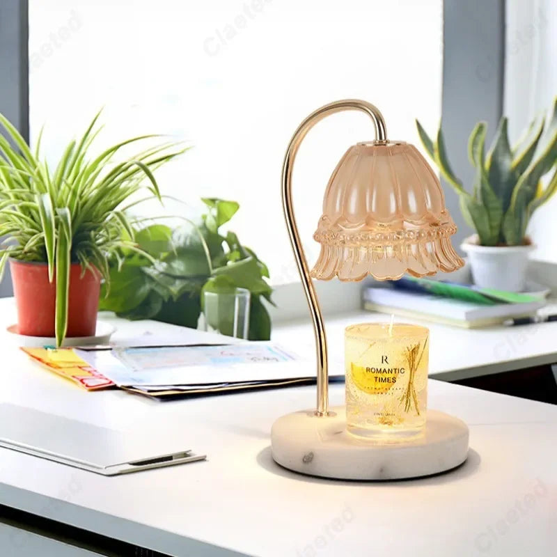 Desketic Tulipa Marble & Glass Candle Warmer Lamp — Desketic Architectural & Ambient Luminescence — view 3