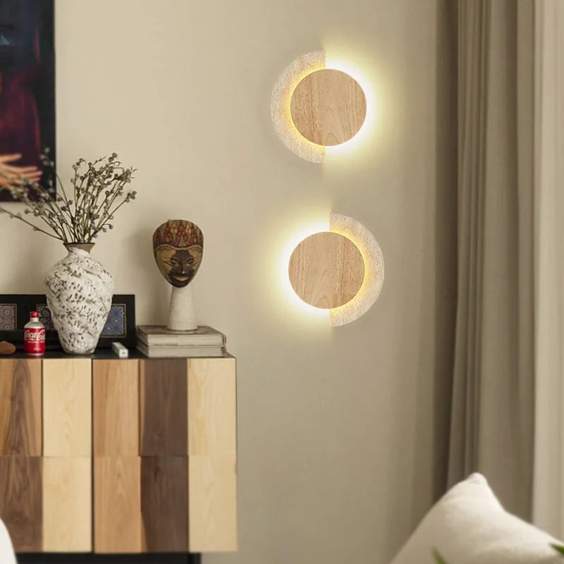 Desketic Eclisse Travertine Halo Wall Light — Desketic Architectural & Ambient Luminescence — view 3