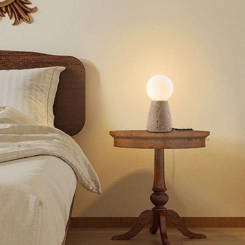 Desketic Pietra Travertine Globe Luminaire — Desketic Architectural & Ambient Luminescence