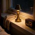 Desketic Campana Cordless Antique Brass Cone Lamp — Desketic Architectural & Ambient Luminescence